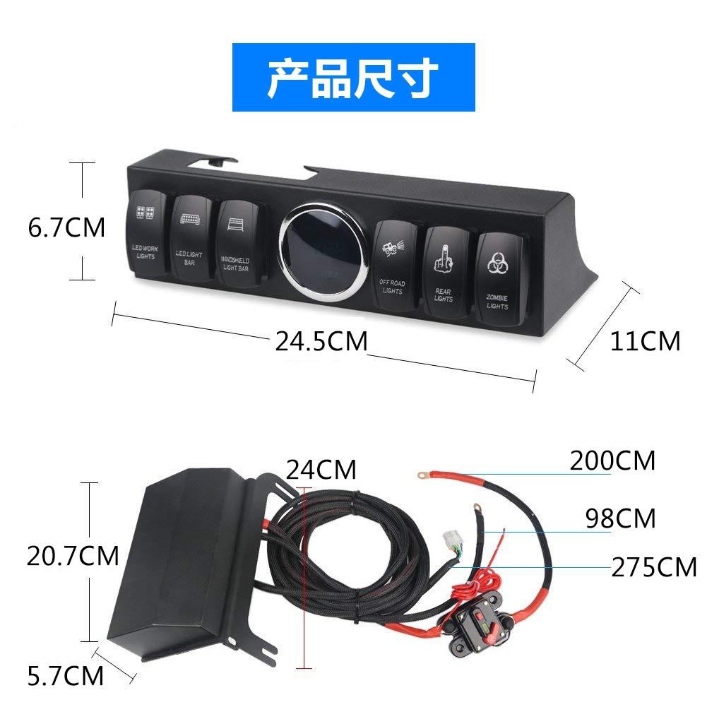 07-18JK六路6键开关控制统保险丝继电器盒线UXD改系装路开关总成