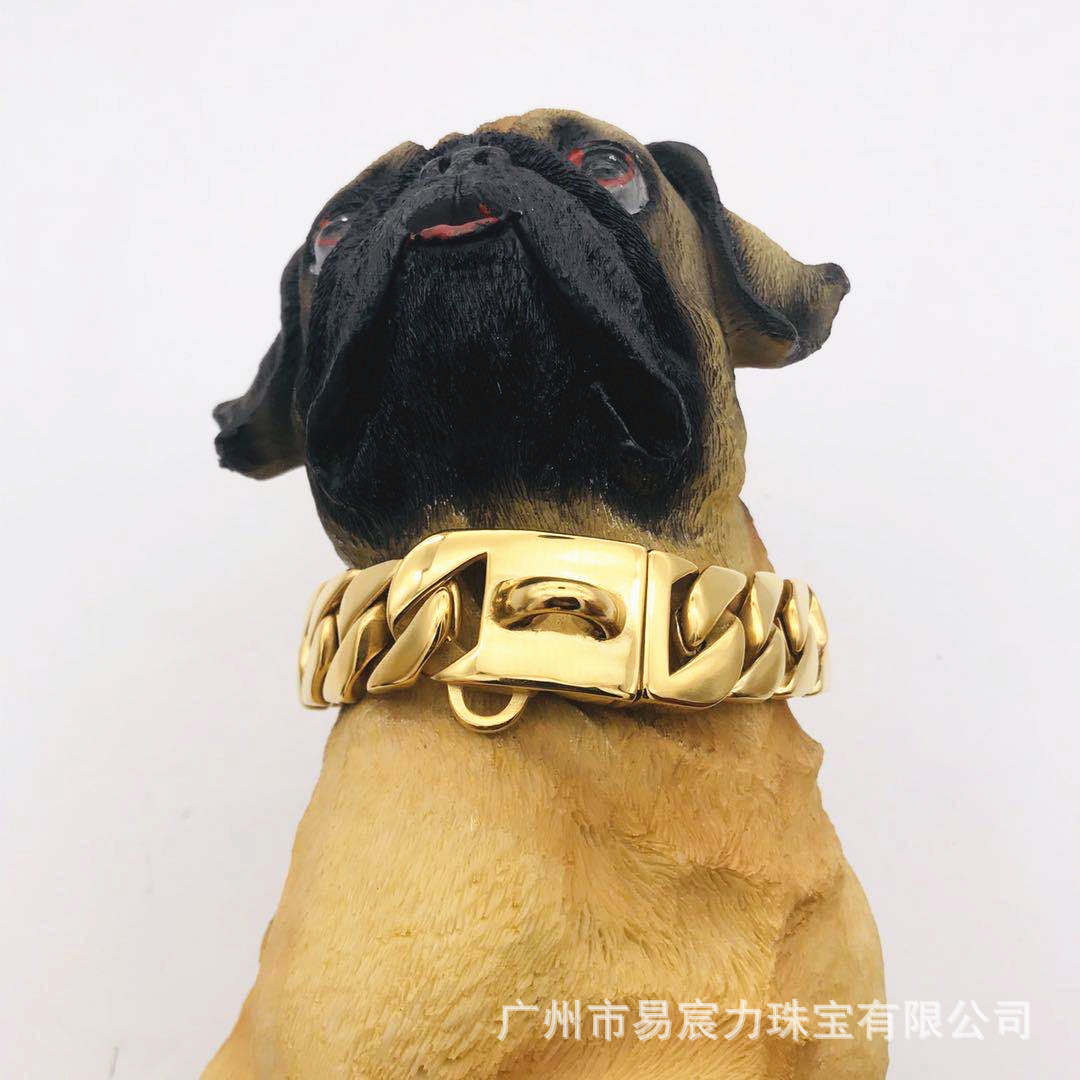 升级不锈钢中大型犬项圈牵引绳