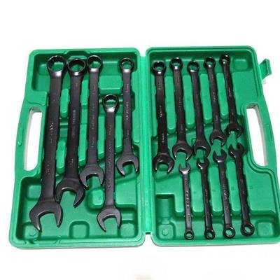 4SSM件套开口花两用扳手五金汽机修家用梅工具电泳黑呆口扳色手1