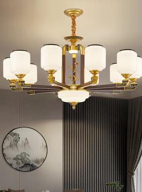 02中5新款新中式吊灯木客厅灯中国风大厅灯中式实别墅2QAX山灯具