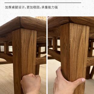 老木八仙桌正方形实木仿古榆中餐桌老农村传985统式榆木桌式子客