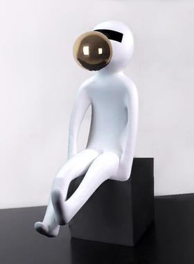 简约代创意艺样术现蒙男孩眼板房间家居玄YUC关柜人物雕塑抽象摆