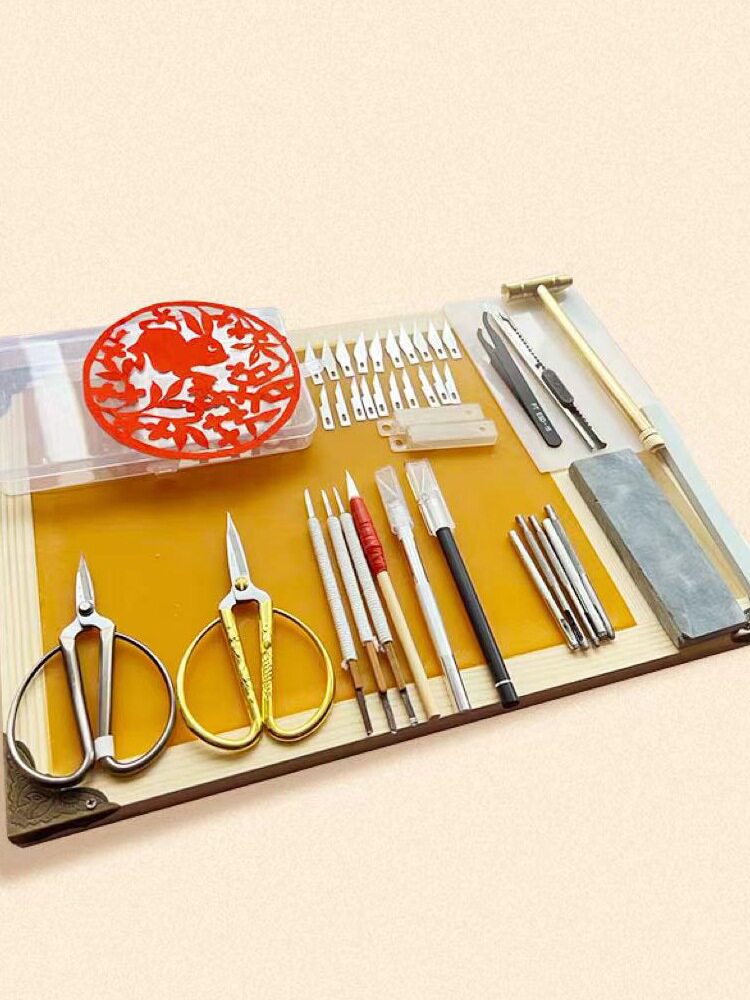 特色剪纸工具套装双面图案底稿