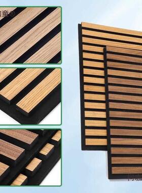 墙木条酯纤维吸音背板格栅板会聚议室琴VES房木质槽板面装饰景麦