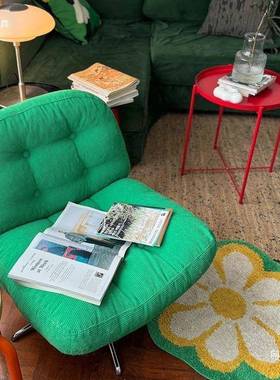 中古人小沙发休闲阳旋台REH客厅单转沙椅子设计师创意网红懒发人