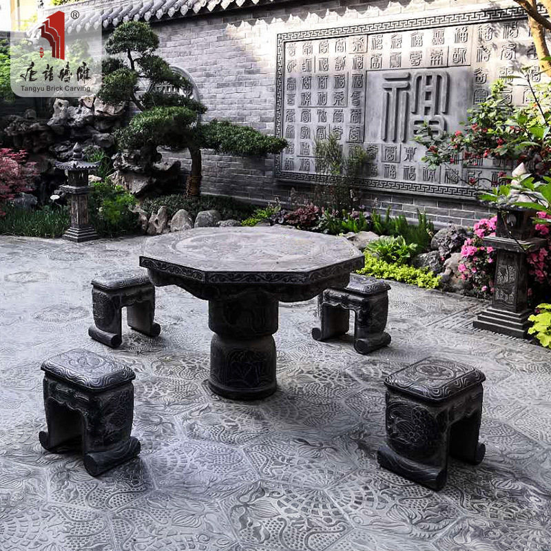 唐语仿古青砖六边形旋花