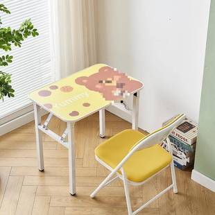中小学生折叠学习桌椅套装儿卧室IAY简易书桌小童孩用作写家字业