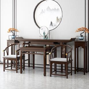 全实木条供桌新中式农村堂屋简单无品牌/神中堂六件套明式案台供