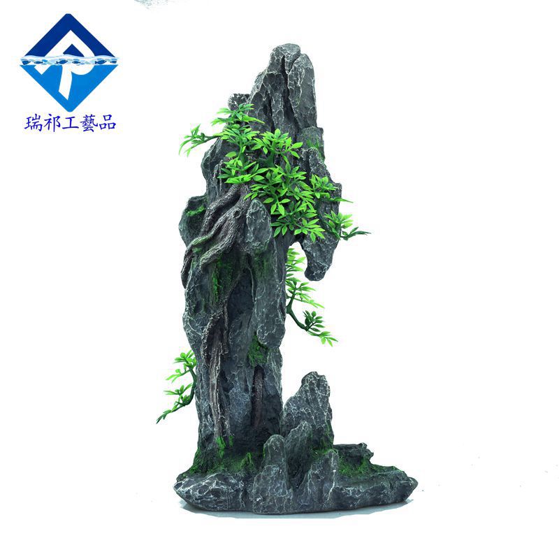 鱼缸造景仿真假山石水草套餐