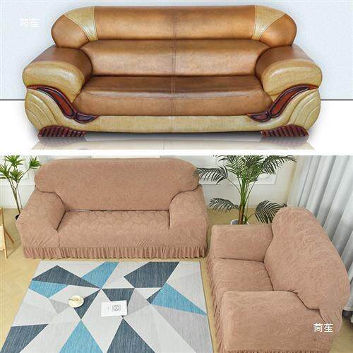 沙发套全纯包套罩皮弹力欧式通t$*&fgj#用一二三型猫组老式防抓四