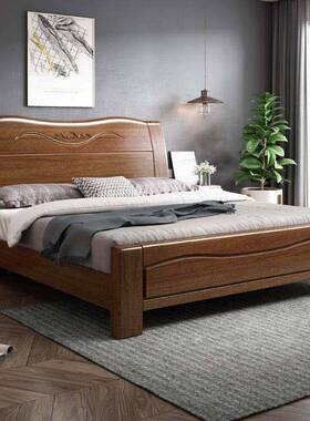 储【爆款直降1】实木床18米双人床主卧1.5米单人物床.NPK2.米床