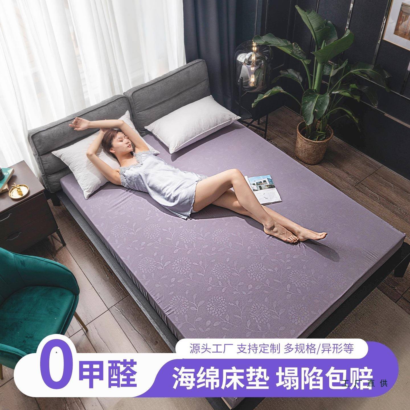 9D高密度海绵床垫家用18米学生宿舍5单双CTX人..5加厚床褥硬垫租1