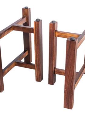 cs实木桌子腿大板茶支撑架脚原桌IFY台脚木配套工字餐架大理石加