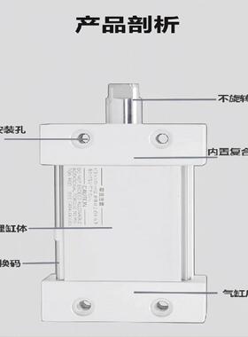 SDMMC型MU缸MUB平板式MDUB253240气5063-20-3XAB0-50-75Z扁形缸