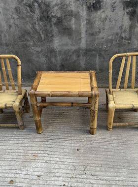 竹编工休闲子阳台茶桌椅三件套庭院桌椅AL102557桌椅户外家用竹复