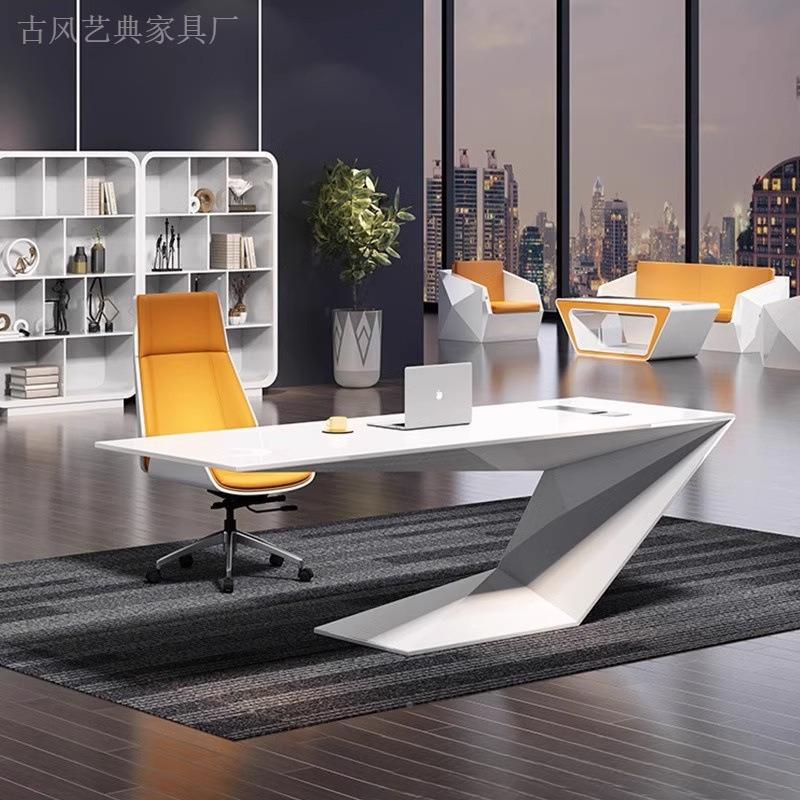 院GST医轻美咨公询桌烤漆办桌约奢白色谈桌会洽客桌椅