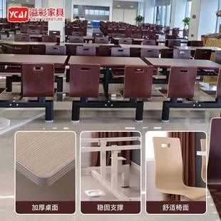 校食餐堂桌椅餐厅长方形早餐小店快STCZ 032餐桌椅饭堂连体学餐吃