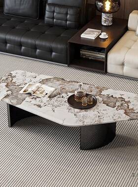 现意式锈极简大理石GTT茶几不钢不规创意客厅家用小户型代则简约