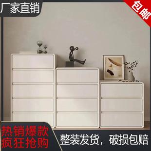 物实木五柜白色奶油柜斗柜厅多层储柜简约现客代卧1斗室免安装家