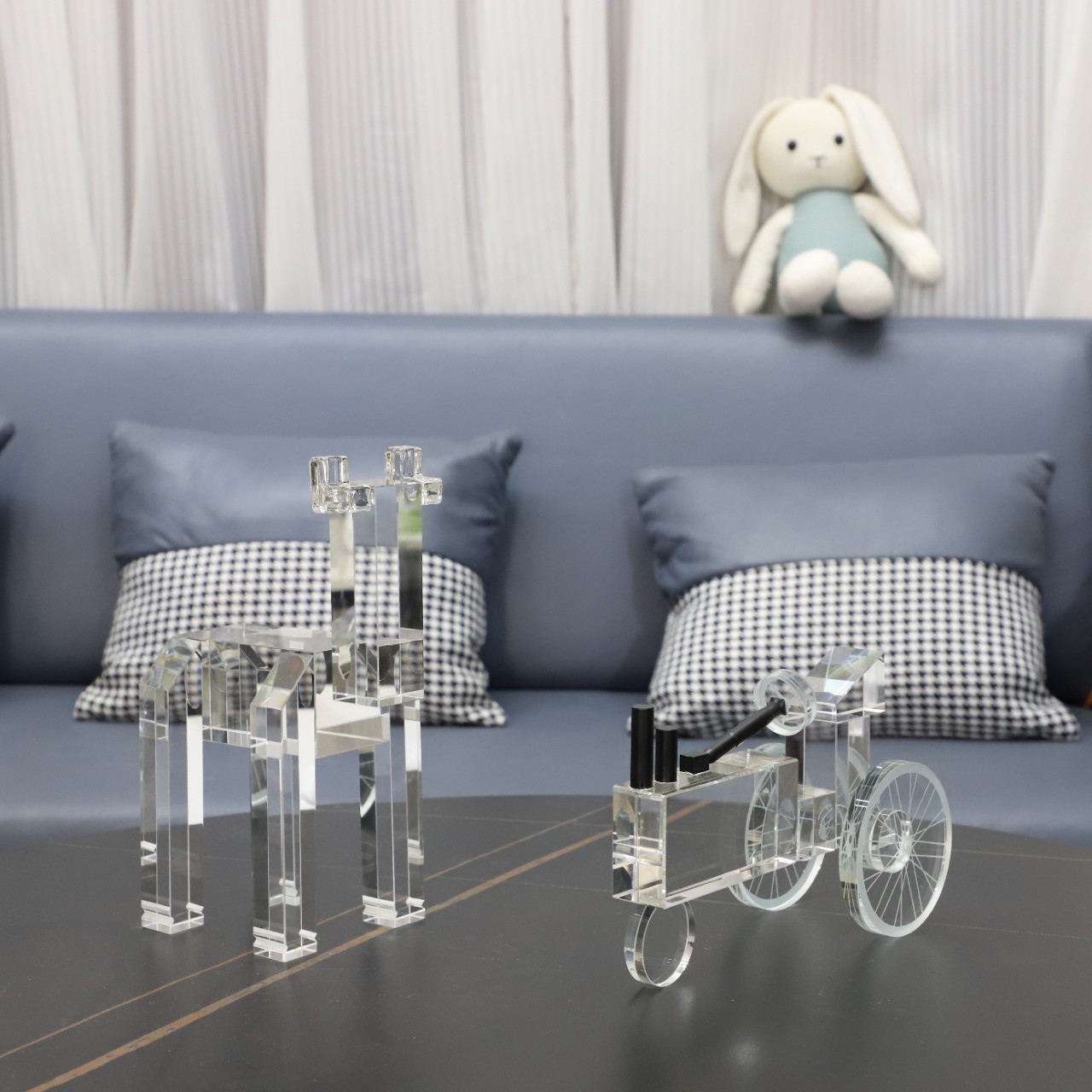现代简约创意水晶马摆件样板间卧室客厅餐厅玄关家居饰品