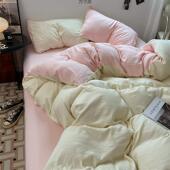 a类母婴级加厚水洗磨毛床ABH单四件罩套被舍套学生宿三件套色床笠