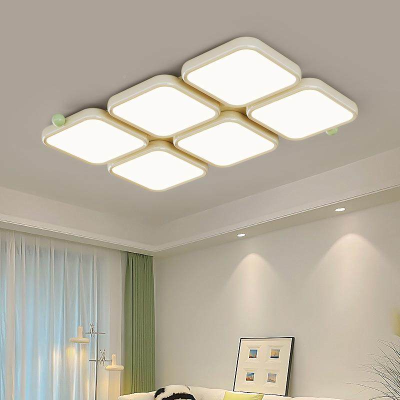 客厅现中代简约大气2021145新款led灯奶油风山灯具全顶屋套吸餐组