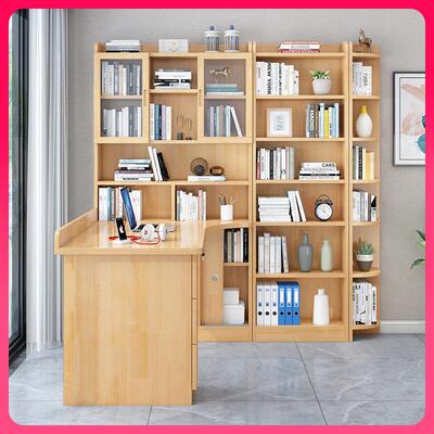 GF76H87563YN实木转桌角桌书书组合家用带书柜一体学生写字电脑桌