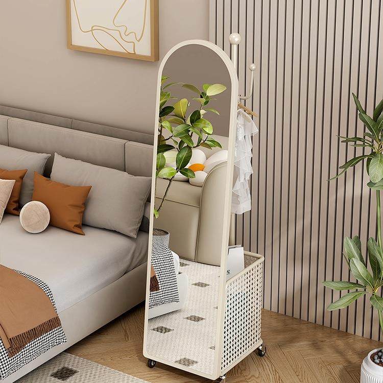 衣全身镜挂架一体纳AEF落地收试衣家用镜子可移动旋转穿衣镜镜衣