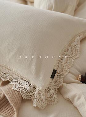 仙女10套0棉公主复古双纱皱纱纯棉层四tb-84288件皱全棉简约被套