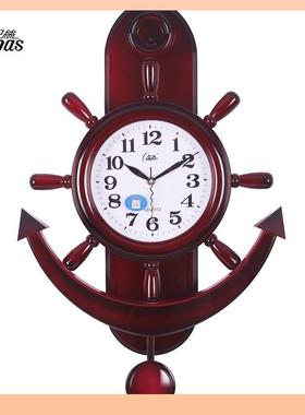 钟?康巴丝大号船舵摇摆钟表石挂钟客F7TSJH78厅挂表静音摆钟英时