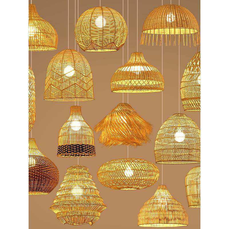 ?藤艺吊灯餐创意954个性宿厅吧台民球饭店圆形复古竹编鸟巢草帽装,家装灯饰光源,智能吊灯,淘宝优惠券,粉丝福利购,淘宝优惠卷