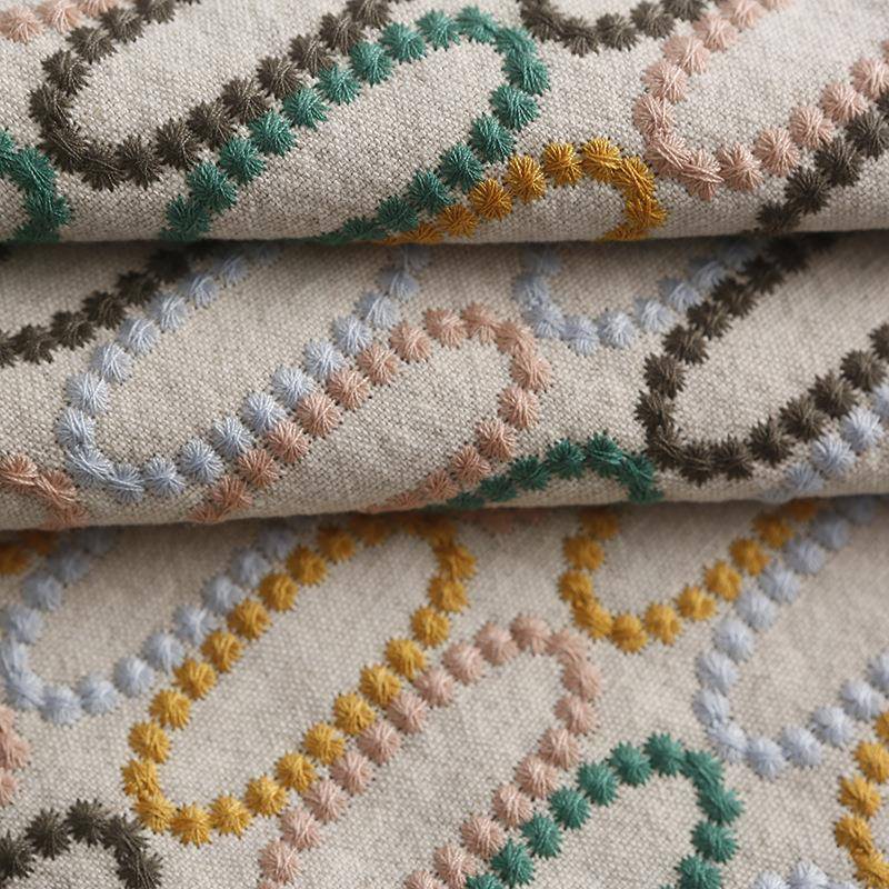 柯桥面料棉日麻绣花布简家作约韩风服装纺手工艺E20176品刺绣绣花