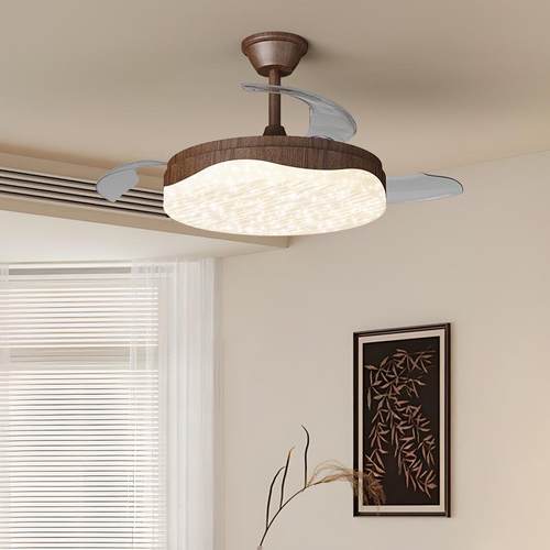 中古风隐店形风扇灯餐厅2025新款全510光谱护眼饭新吊型卧室一体