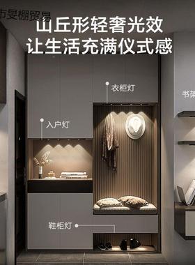 L衣ED人体感灯磁吸壁应灯柜感应灯免66902接线轻奢小山丘波纹柜条