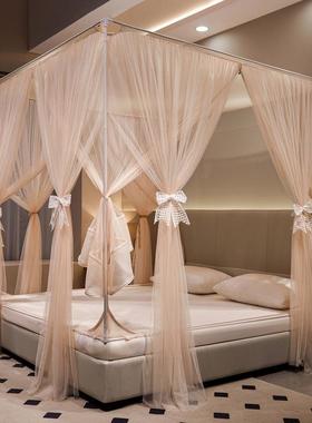 2链0285新文款双层纱床笠式坐床拉蚊帐1米床防尘顶回88586型底三