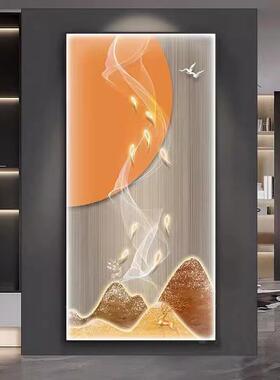 55455九图鱼关走廊过道装饰画现代轻玄奢客厅进对墙le门d灯画挂画