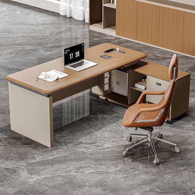 气质办老办2公桌4JM7Rbn5老板桌公桌025轻奢老板经理现代单人简约