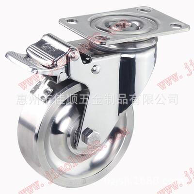 4寸全不锈钢刹车轮|30460DSQ404全全脚锈钢轮4寸刹车|不锈钢脚不