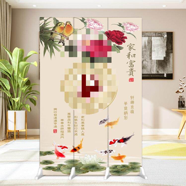 中式简约屏风隔断墙遮挡折叠移户x-20动家用入现玄关福字室卧代客
