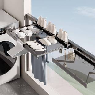 华曼致新款家用晒衣架叠可伸缩形晾晒架折晒篮衣晾0522衣网平铺隐