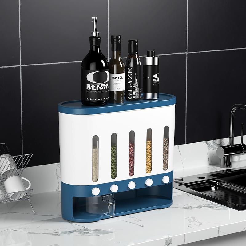 分格家用米自动出米2防防虫潮密封五谷KIW杂粮装米缸0斤分桶隔收