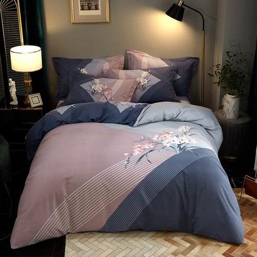 CTTctfcw全棉加厚磨毛笠四件套床士上简约条格男棉床单被纯套三件