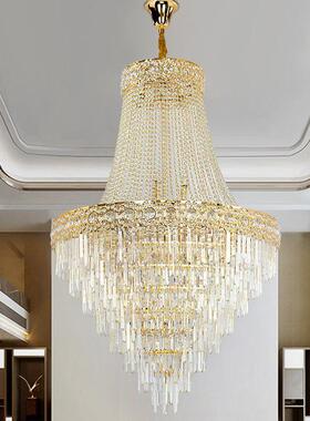轻奢别复式楼大吊灯欧式豪华灯古51825工程大厅中空酒墅店大复堂