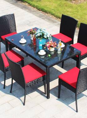 合户外桌休椅组藤椅三35245件套庭院露天阳台室外花园露铁艺闲台