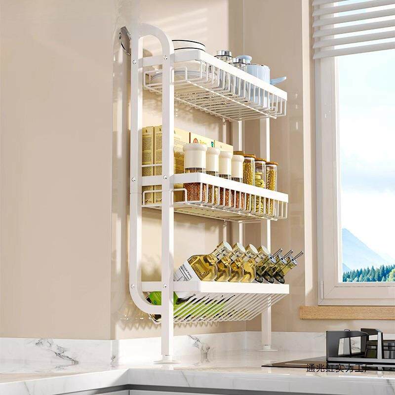 厨调料架置物架窄边房台面上壁挂油款盐酱醋墙调味料品罐收纳AL96