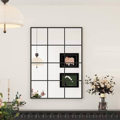 网古拱形复子镜IEI壁炉窗户镜红子格墙面装饰镜家用法式艺术镜定