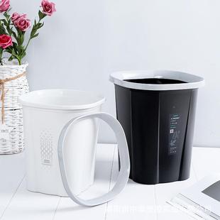 圾桶无盖圆553 554形家塑料现代简约垃卧室厨房卫压生间收纳桶抗