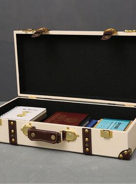 欧式1113C木手质装提摆件客厅橱窗装饰箱实体店箱饰摆件可