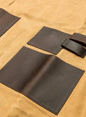 定制干l蜡湿蜡防水手9-8具工坊皮围马裙疯头层工具围裙帆布定制og