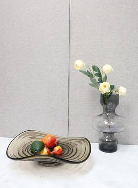 极欧式简玻璃花器房0312摆件样板居茶几电视柜客厅家桌面琉璃果盘